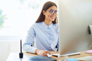 female assistant on a computer